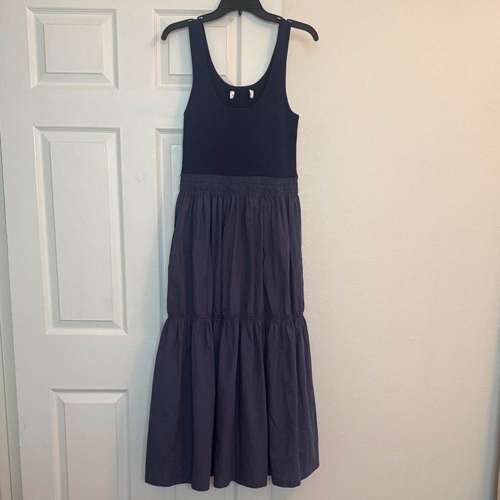 Hunter Bell Sample Navy Midi Dress